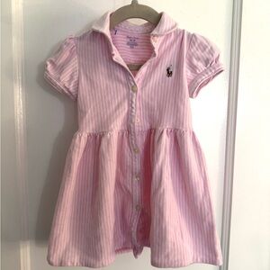 Ralph Lauren Pink Striped Button Down Dress for Kids